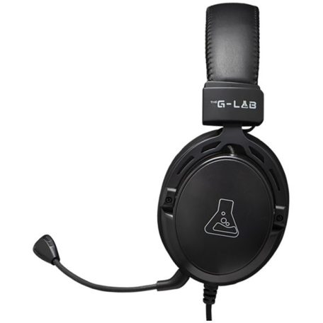 The G-Lab Fejhallgató - KORP TITANIUM (mikrofon, 3,5mm Jack, hangerőszabályzó, LED,nagy-párnás)