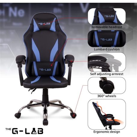 The G-Lab Gamer szék - KS NEON BLACK (fekete; állítható magasság; áll. kartámasz)