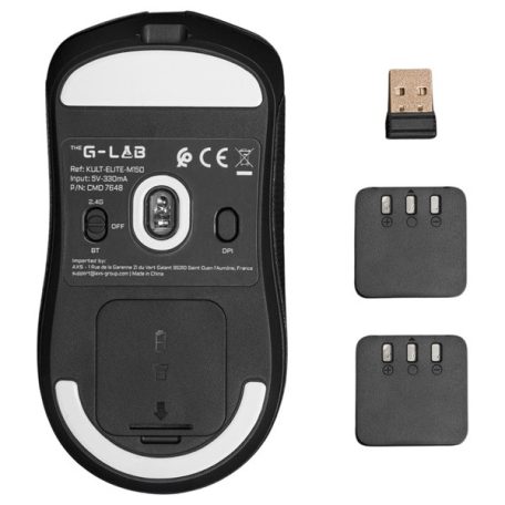 The G-Lab Vezeték nélküli Gamer Egér - KULT ELITE M150 (30 000 DPI, 8000Hz, PixArt 3950, TTC swich, 55g, 2,4Ghz+BT+wire)