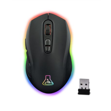 The G-Lab Vezeték nélküli Gamer Egér - KULT KRYPTON (6400 DPI, 2,4Ghz + BT, 7 gomb, 250Hz,  RGB LED, fekete)