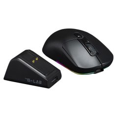   The G-Lab Vezeték nélküli Gamer Egér - KULT TITAN PRO B (12000 DPI, Pixart PAW 3311, USB/2,4Ghz/Bluetooth, RGB, dokkoló)