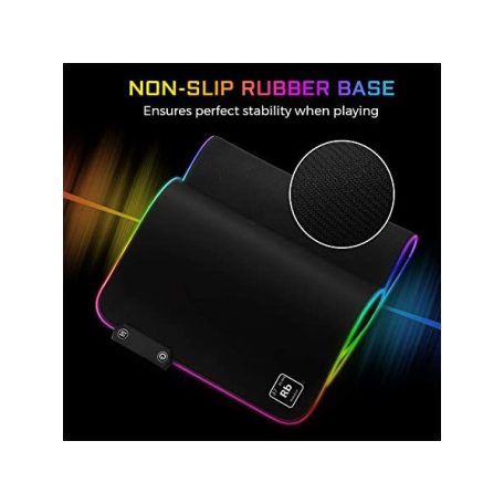 The G-Lab Egérpad - PAD RUBIDIUM (800x300x3mm; fekete, extra USB, vízálló, RGB LED)