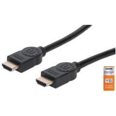   Manhattan Kábel - HDMI to HDMI (ARC, HEC, 4K@60Hz, HDR, 3m, aranyozott, Fekete)