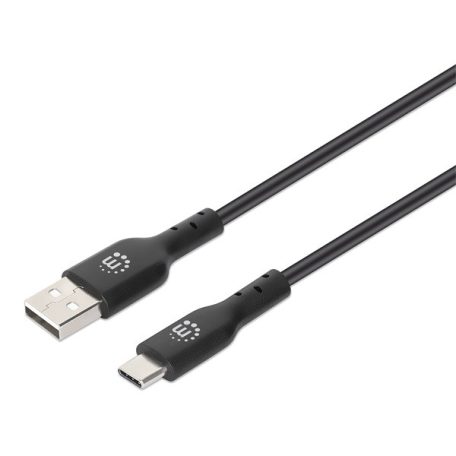 Manhattan Kábel - USB 2.0 Type-A to Type-C, 1m, Fekete
