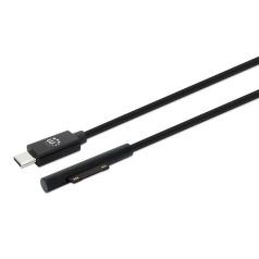   Manhattan Kábel - Surface Connect to USB-C kábel, 15V/3A, 1.8 m, Fekete