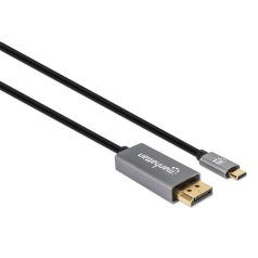   Manhattan Kábel - USB-C to DisplayPort 1.4 kábel (aranyozott, 4K@120Hz, 3m, Fekete)