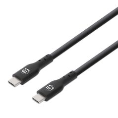   Manhattan Kábel - USB-C Male to USB-C Male kábel, 2m, 60W/3A, Fekete