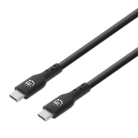 Manhattan Kábel - USB-C Male to USB-C Male kábel, 2m, 60W/3A, Fekete