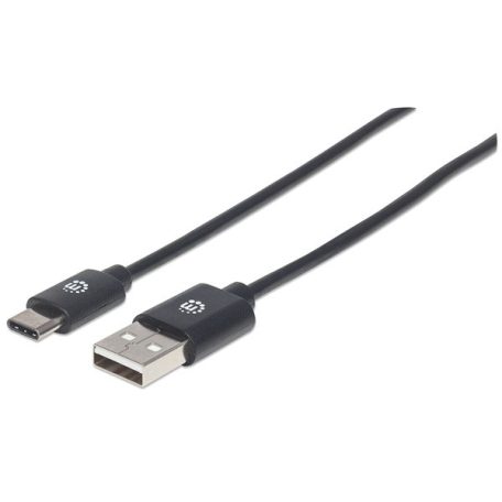Manhattan Kábel - USB 2.0 Type-A to Type-C, 0.5m, Fekete