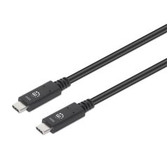   Manhattan Kábel - USB-A Male to USB-C Male, 1m, 100W/5A, 4K@60Hz, Fekete
