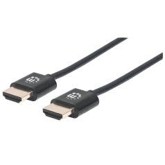   Manhattan Kábel - HDMI to HDMI szuper keskeny (Ethernet HEC, ARC, 3D, 4K@60Hz, fali kábel, Shielded,  3m, Fekete)