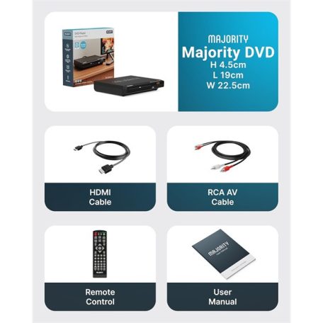 Majority DVD lejátszó - DVD player (HDMI ARC, RCA, USB, Távírányító)