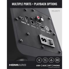   Majority Hangszóró 2.0 - D70X Fekete (70W, Bluetooth 5.3, USB, AUX, HDMI ARC, RCA, USB, Optikai, Távírányító)
