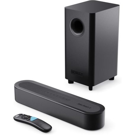 Majority Hangszóró Soundbar - Bowfell Axis 2.1 Dolby (140W, BT 5.0, HDMI ARC, AUX, USB, Optikai, Távírányító, Mélynyomó)