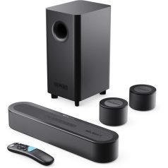   Majority Hangszóró Soundbar - Bowfell Halo 5.1 Atmos (300W, BT 5.3, HDMI ARC, AUX, USB, Optikai, Távírányító, Mélynyomó)