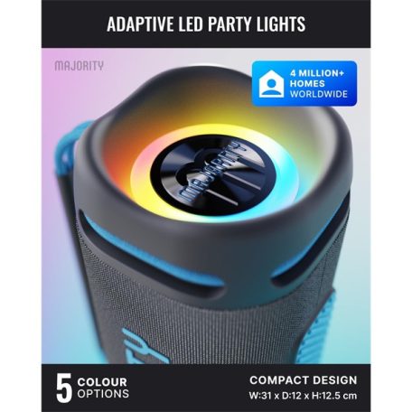 Majority Hangszóró Bluetooth - Move 4 (M4) (70W, Bluetooth 6.0, 7500mah, hangerőszabályzó, IP67, USB-C)
