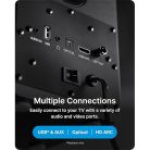Majority Hangszóró 2.0 - D50X Fekete (60W, Bluetooth 5.3, USB, AUX, HDMI ARC, RCA, USB, Optikai, Távírányító)