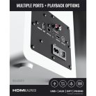 Majority Hangszóró 2.0 - D100X Fehér (100W, Bluetooth 5.3, USB, AUX, HDMI ARC, RCA, USB, Optikai, Távírányító)