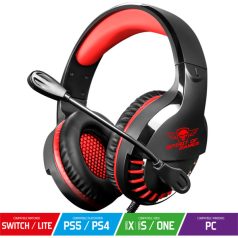   Spirit of Gamer Fejhallgató - PRO-H3 Red (MultiPlatform, mikrofon, 3.5mm jack, hangerőszabályzó, 2m kábel, piros)