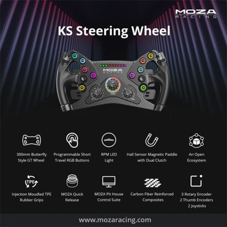 Moza Racing kiegészítő - KS Kormánykerék (RGB, 300mm)