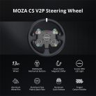 Moza Racing kiegészítő - CS V2P Kormánykerék (Dual Clutch, RGB, 13 inch)