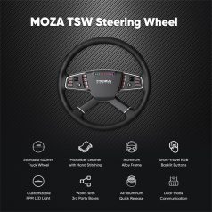   Moza Racing kiegészítő - TSW Kormánykerék (Kamion változat, RGB, 400mm)
