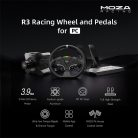 Moza Racing csomag - R3 PC Szimulátor szett (Direct Drive, R3 bázis, ES kormány, SR-P Lite pedál, bilincs)