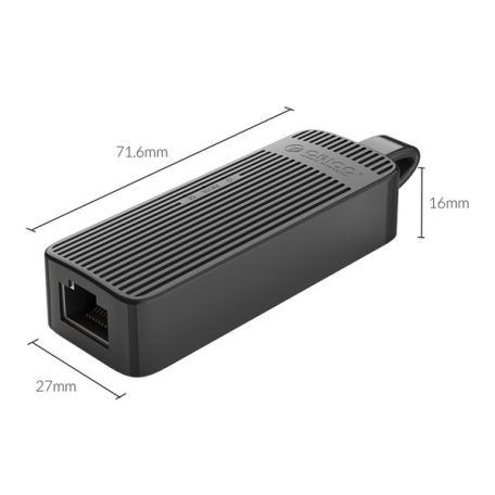 Orico kábel átalakító - UTK-U3-BK /122/ (USB-A 3.0 to RJ-45, fekete)