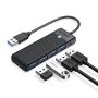   Orico USB3.0 Hub - PAPW4A-U3-015-BK (4 port, Bemenet: USB-A, Kimenet: 4xUSB-A3.0, fekete)