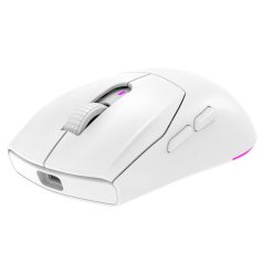   Rampage Vezeték Nélküli Egér - PROTE M5 PRO (Pixart PAW3395, Huano 80M, 26000 DPI, 500mAh, 6 gomb, RGB, Type-C, fehér)