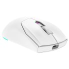 Rampage Vezeték Nélküli Egér - PROTE M5 PRO (Pixart PAW3395, Huano 80M, 26000 DPI, 500mAh, 6 gomb, RGB, Type-C, fehér)