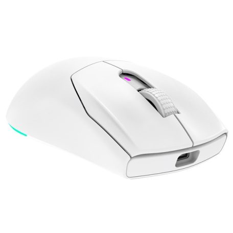 Rampage Vezeték Nélküli Egér - PROTE M5 PRO (Pixart PAW3395, Huano 80M, 26000 DPI, 500mAh, 6 gomb, RGB, Type-C, fehér)