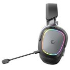 Rampage Fejhallgató - RETSU (1000mAh, Bluetooth+kábel+2,4Ghz, mikrofon, hangerőszabályzó, nagy-párnás, RGB, fekete)