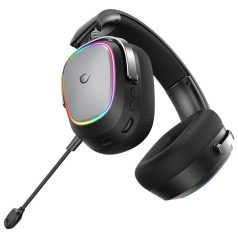   Rampage Fejhallgató - RETSU (1000mAh, Bluetooth+kábel+2,4Ghz, mikrofon, hangerőszabályzó, nagy-párnás, RGB, fekete)
