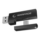 Rampage Fejhallgató - RETSU (1000mAh, Bluetooth+kábel+2,4Ghz, mikrofon, hangerőszabályzó, nagy-párnás, RGB, fekete)
