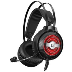   Rampage Fejhallgató - RM-K29 THUNDER (mikrofon, 3,5 mm Jack, hangerőszabályzó, nagy-párnás, fekete, RGB LED)