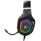 Rampage Fejhallgató - RM-K90 VECTOR (mikrofon, USB, 3,5 Jack, hangerőszabályzó, nagy-párnás, fekete)