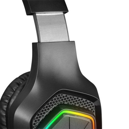 Rampage Fejhallgató - RM-K90 VECTOR (mikrofon, USB, 3,5 Jack, hangerőszabályzó, nagy-párnás, fekete)