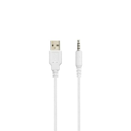 Rampage Fejhallgató - RM-K90 VECTOR (mikrofon, USB, 3,5 Jack, hangerőszabályzó, nagy-párnás, fehér)
