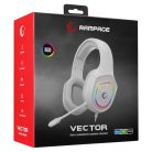 Rampage Fejhallgató - RM-K90 VECTOR (mikrofon, USB, 3,5 Jack, hangerőszabályzó, nagy-párnás, fehér)