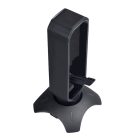 Rampage Fejhallgató állvány - RM-H66 GUARD (fekete, műanyag, USB HUB, Egérkábel tartó, RGB)