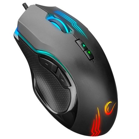 Rampage Egér Gamer - SMX-G38 CLAW (12800 DPI, 8 gomb, makro, RGB LED, 1,8m harisnyázott kábel, fekete)