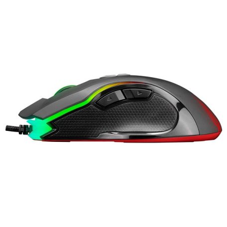 Rampage Egér Gamer - SMX-G38 CLAW (12800 DPI, 8 gomb, makro, RGB LED, 1,8m harisnyázott kábel, fekete)