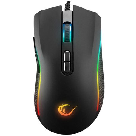 Rampage Egér Gamer - SMX-R44 V2 Macro (12800 DPI, 7 gomb, makro, RGB LED, 1,8m fonott kábel, fekete)