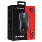 Rampage Egér Gamer - SMX-R44 V2 Macro (12800 DPI, 7 gomb, makro, RGB LED, 1,8m fonott kábel, fekete)