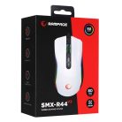 Rampage Egér Gamer - SMX-R44 V2 Macro (12800 DPI, 7 gomb, makro, RGB LED, 1,8m fonott kábel, fehér)