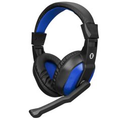   Snopy Fejhallgató - SN-633 Blue (mikrofon, 3.5mm jack, hangerőszabályzó, nagy-párnás, 1.8m kábel, fekete-kék)