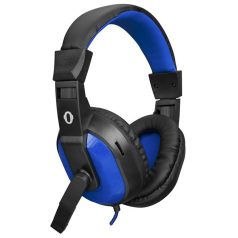   Snopy Fejhallgató - SN-633 Blue (mikrofon, 3.5mm jack, hangerőszabályzó, nagy-párnás, 1.8m kábel, fekete-kék)