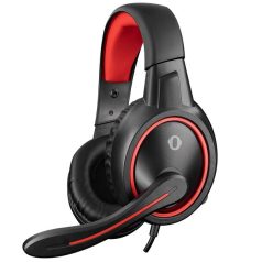   Snopy Fejhallgató - SN-GX1 ERGO Red (mikrofon, 3.5mm jack, hangerőszabályzó, nagy-párnás, 2.2m kábel, fekete-piros)