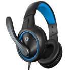 Snopy Fejhallgató - SN-GX1 ERGO Blue (mikrofon, 3.5mm jack, hangerőszabályzó, nagy-párnás, 2.2m kábel, fekete-kék)